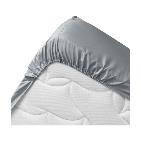 Pelēks palags no organiskās kokvilnas  ar gumiju 90x190 cm Biolina – douceur d'intérieur-image-3