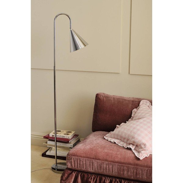 Spīdīgas sudraba krāsas metāla stāvlampa ar saliekamu konstrukciju (augstums 145 cm) Liam – Ellos Home-image-2