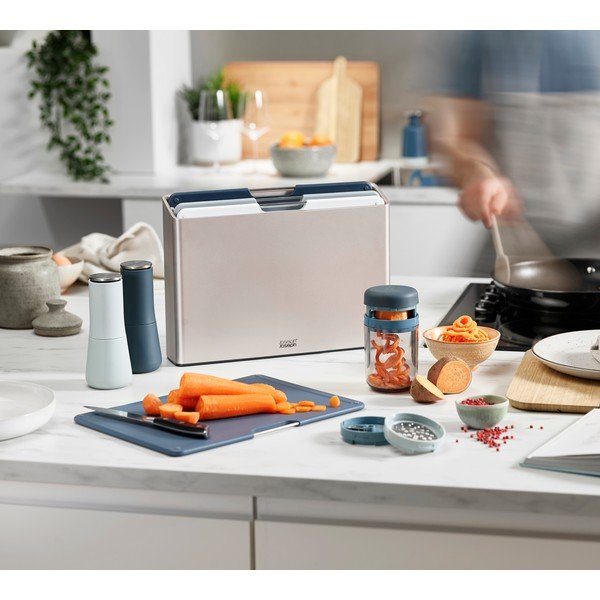 2 zilu sāls un piparu dzirnaviņu komplekts Joseph Joseph Milltop Sky-image-2