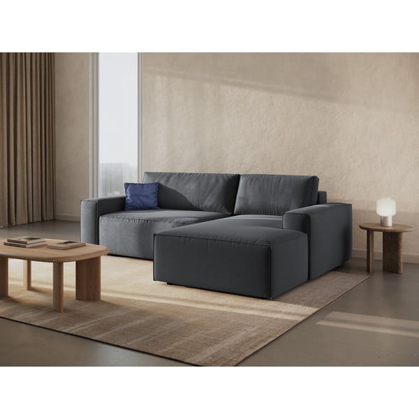 Tumši pelēks salokāms stūra dīvāns (ar labo stūri) Jodie – Micadoni Home-image-1