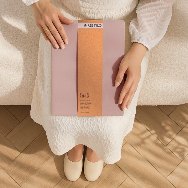 Dūmakaini rozā daļēji gaismu necaurlaidīgs aizkars 200x250 cm Carli – Restilo-image-4