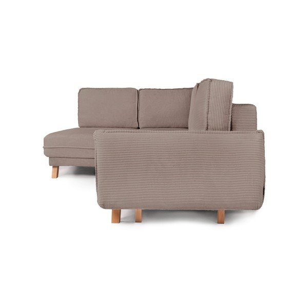 Pelēkbrūns velveta salokāms/ar uzglabāšanas vietu stūra dīvāns (ar labo stūri/L veida) Tori – Bonami Selection-image-2