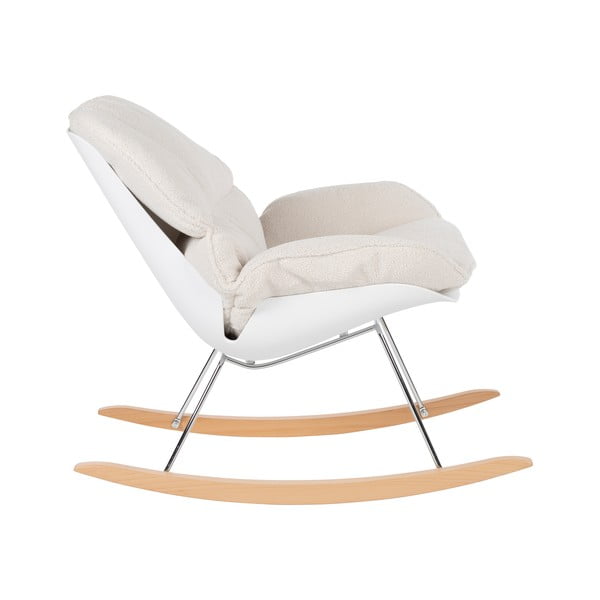 Krēmkrāsas šūpuļkrēsls no buklē auduma Rocky – White Label-image-3