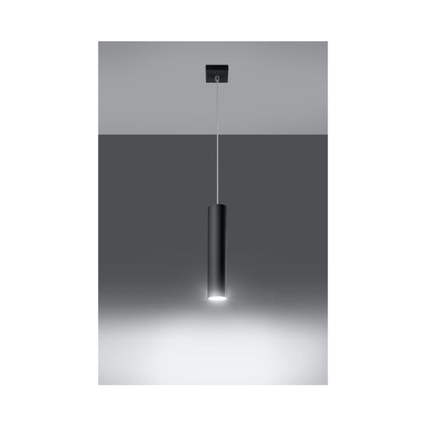 Melna metāla piekaramā lampa Castro – Sollux-image-3