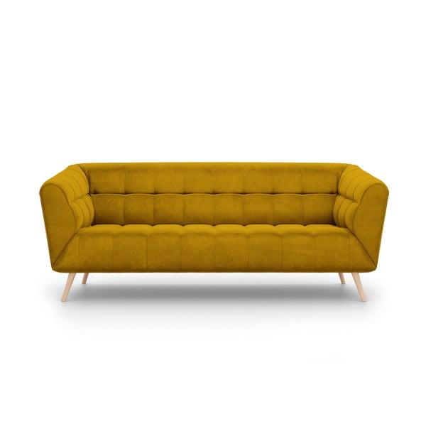 Dzeltens samta dīvāns Interieurs 86 Étoile, 210 cm