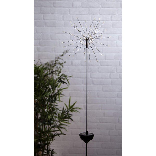 LED āra apgaismojums ar baltām diodēm un saules baterijām Star Trading Firework, augstums 100 cm-image-4