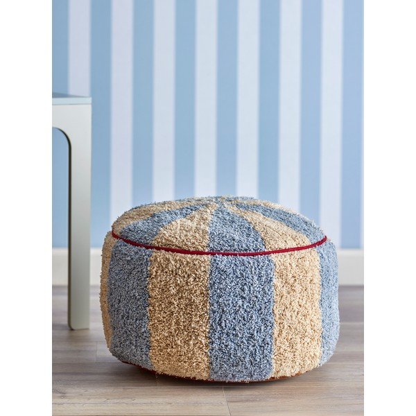 Gaiši zils/bēšs bērnu pufs Charoline – Bloomingville Mini-image-1