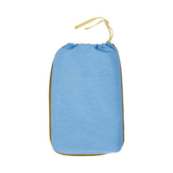 Zili dzeltena kokvilnas gultas veļa Hübsch Line, 140 x 200 cm-image-2