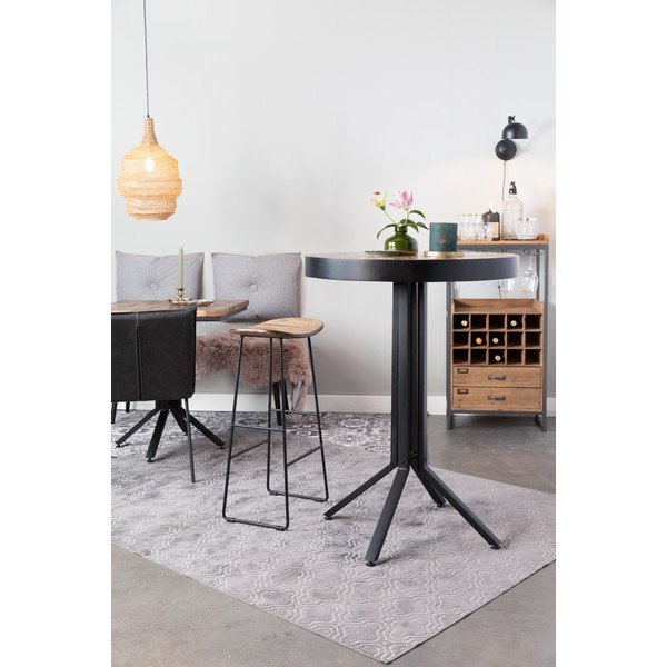 Dabīga toņa tīkkoka masīvkoka bāra taburete (sēdekļa augstums 76 cm) Tangle – White Label-image-1