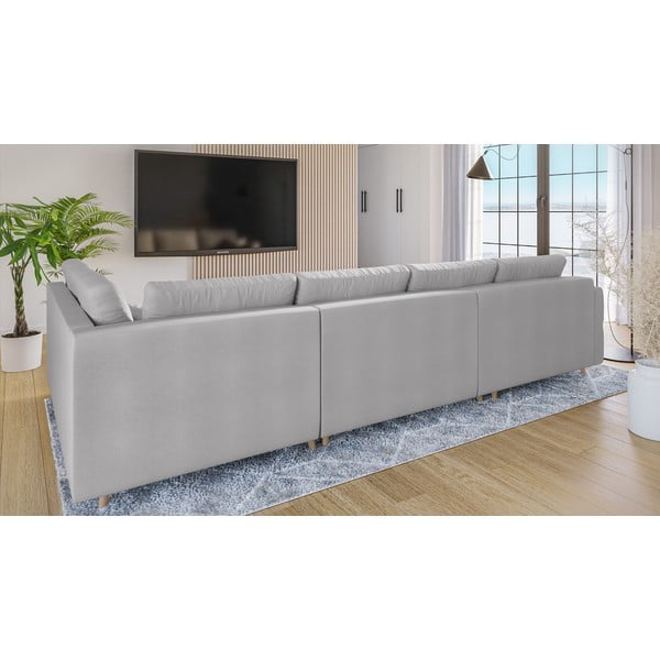 Gaiši pelēks stūra dīvāns (kreisais stūris) Ariella – Ropez-image-3