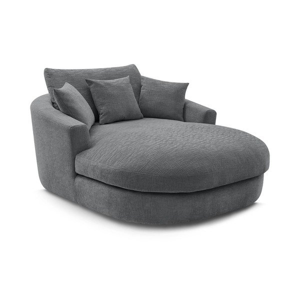 Pelēks atpūtas krēsls no šenila auduma Belem – Bobochic Paris