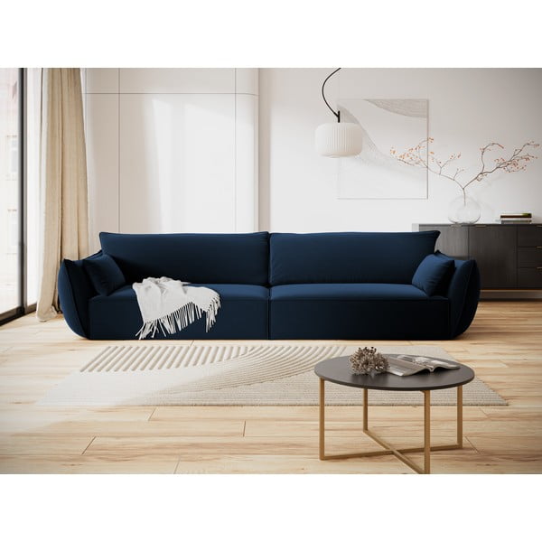 Tumši zils samta dīvāns 248 cm Vanda – Mazzini Sofas-image-1