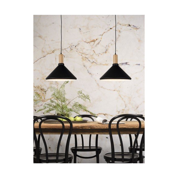 Piekaramā lampa ar metāla abažūru melnā/dabīgā tonī ø 35 cm Melbourne – it's about RoMi-image-3