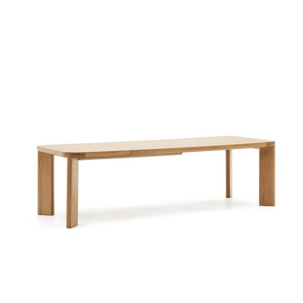 Dabīga toņa izvelkams ēdamgalds ar ozolkoka imitācijas galda virsmu 100x200 cm Jondal – Kave Home