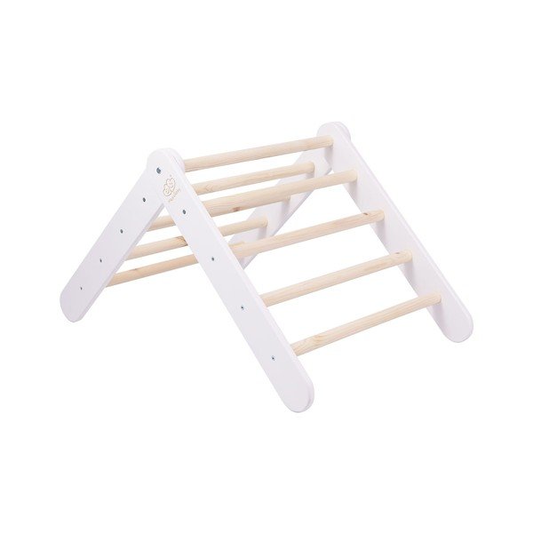 Balts priedes masīvkoka kāpelēšanas trijstūris 46x87x60 cm Montessori – Meowbaby-image-4