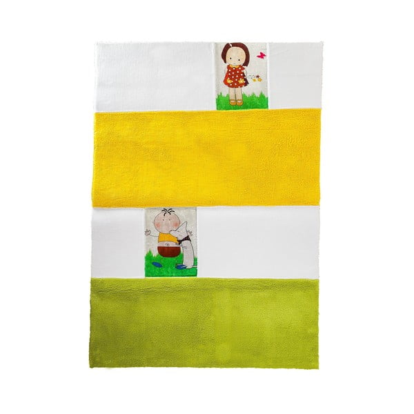 Bērnu paklājs Mavis dzeltens un zaļš, 120x180 cm