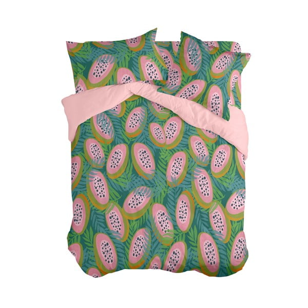 Zaļš/rozā divguļamais segas pārvalks 200x200 cm Papaya – Aware