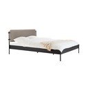 Melna tērauda polsterēta divvietīga gulta ar redelēm 160x200 cm Eton Basic – noo.ma