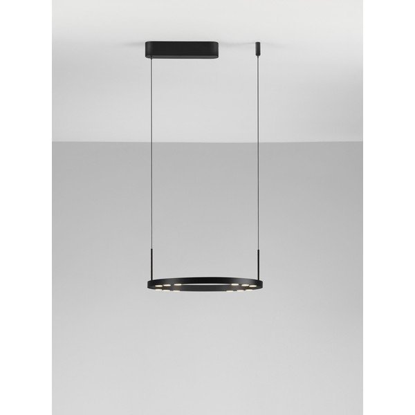 Matēti melna alumīnija LED piekaramā lampa ar regulējamu spilgtumu ø 40 cm Lunette – Nova Luce-image-4