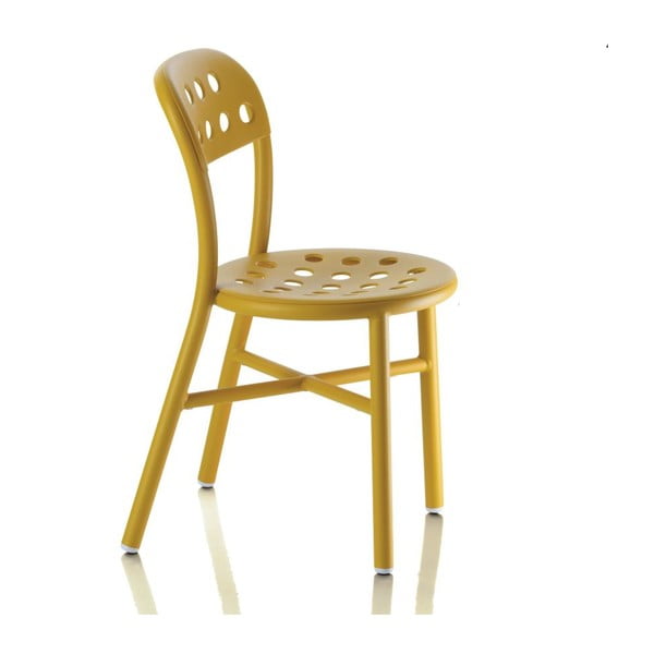 Dzeltens Magis cauruļu krēsls