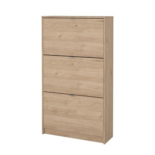 Dabīga toņa atverams apavu plaukts ar ozolkoka imitāciju 70x124x24 cm Shoes – Tvilum-image-3