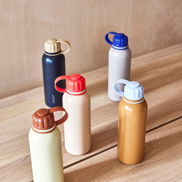 Brūna nerūsējošā tērauda pudele ceļojumiem Pullo – OYOY Living Design-image-2