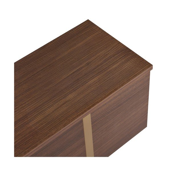 Tumša dabīga toņa TV galdiņš ar riekstkoka imitāciju 180x50x30 cm Onera – Kalune Design-image-3