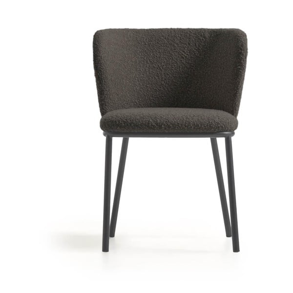 Melns polsterēts ēdamistabas krēsls Ciselia – Kave Home-image-4
