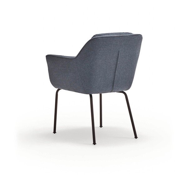 Zils polsterēts ēdamistabas krēsls ar roku balstiem Sadira – Teulat-image-4