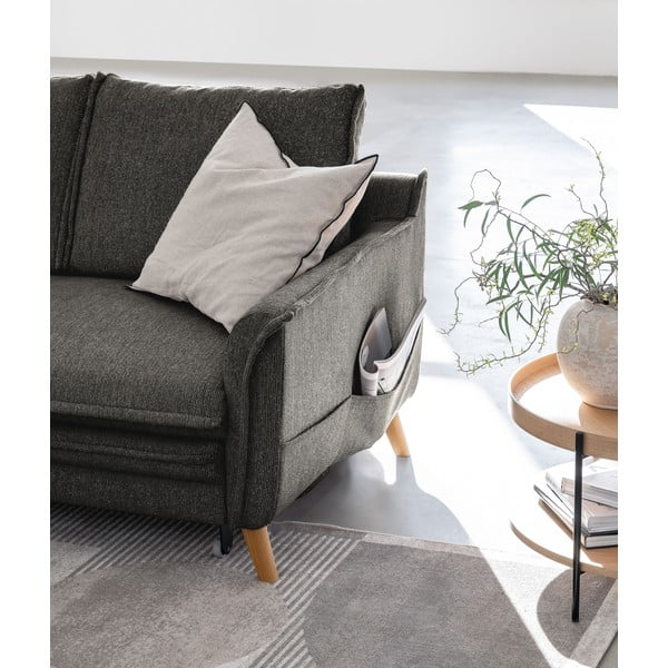 Tumši pelēks salokāms stūra dīvāns (ar kreiso stūri) Charming Charlie – Miuform-image-4