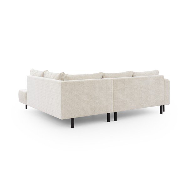 Bēšs stūra dīvāns no šenila auduma (ar labo stūri/L veida) Mauris  – Ropez-image-3