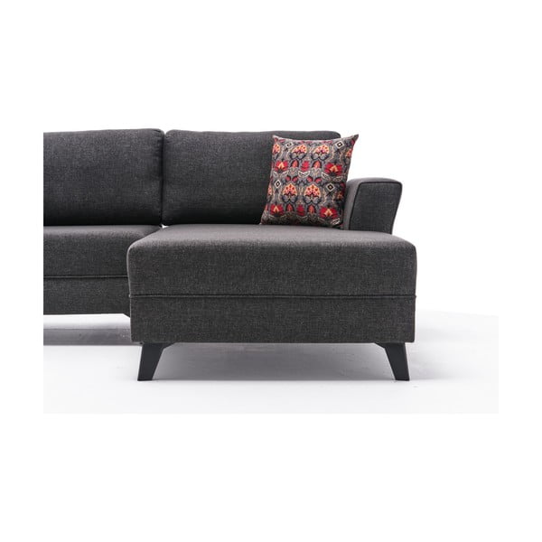 Antracīta pelēks stūra dīvāns (U veida) Eris – Balcab Home-image-4