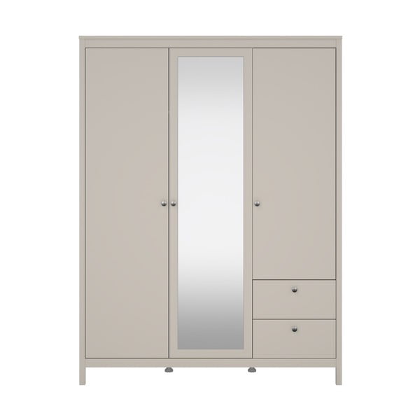 Pelēkbēšs drēbju skapis ar spoguli 150x199x58 cm Madrid – Tvilum-image-2