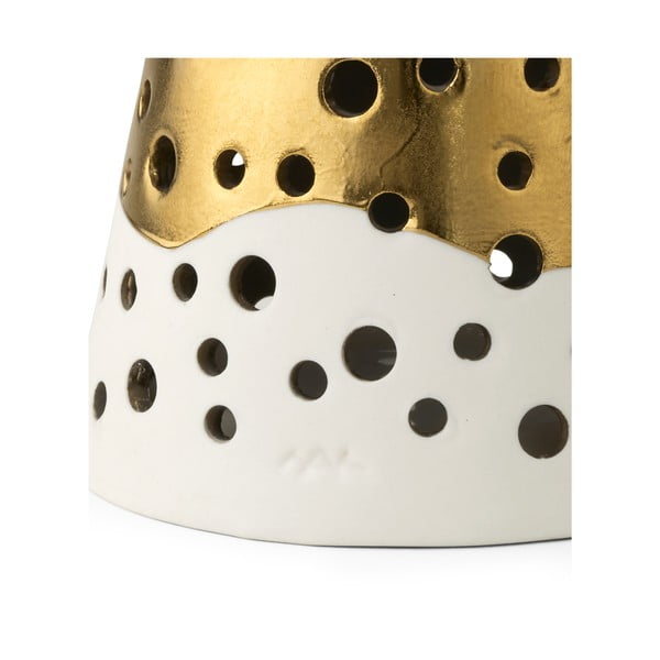 Porcelāna svečturis zelta krāsā Kähler Design Nobili, augstums 19 cm-image-3