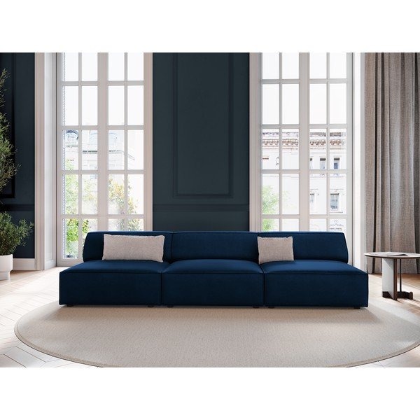 Tumši zils samta dīvāns 240 cm Jodie – Micadoni Home-image-1