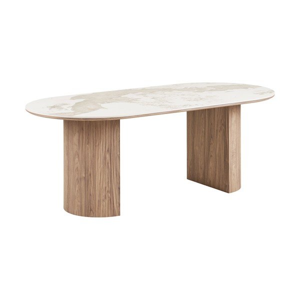 Ēdamgalds ar marmora imitācijas galda virsmu 100x210 cm Athens – House Nordic-image-2