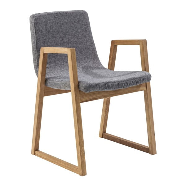 Pelēks krēsls ar ozolkoka struktūru Kare Design Trapez