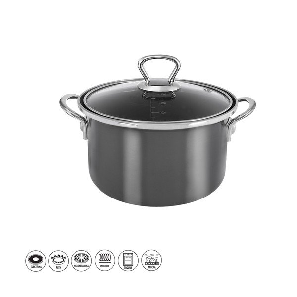 Emaljēts katls ar vāku 3,25 l Metalic – Orion-image-4