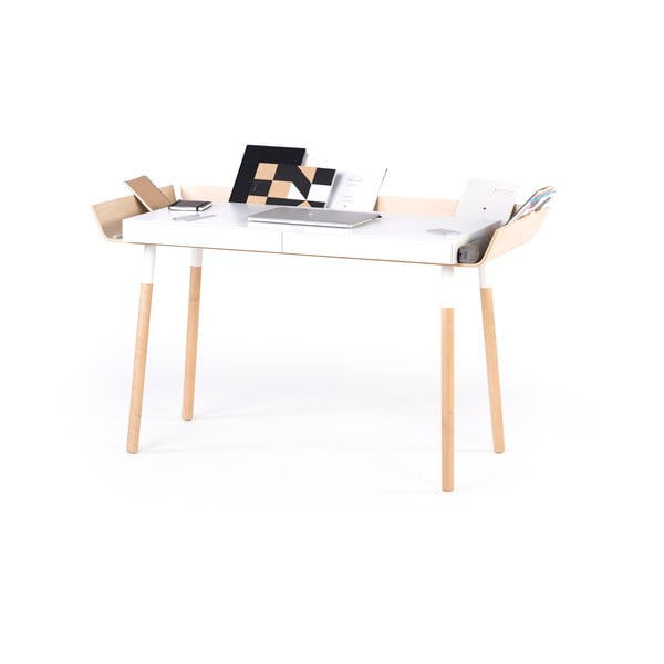 Balts rakstāmgalds ar 2 atvilktnēm EMKO My Writing Desk-image-4