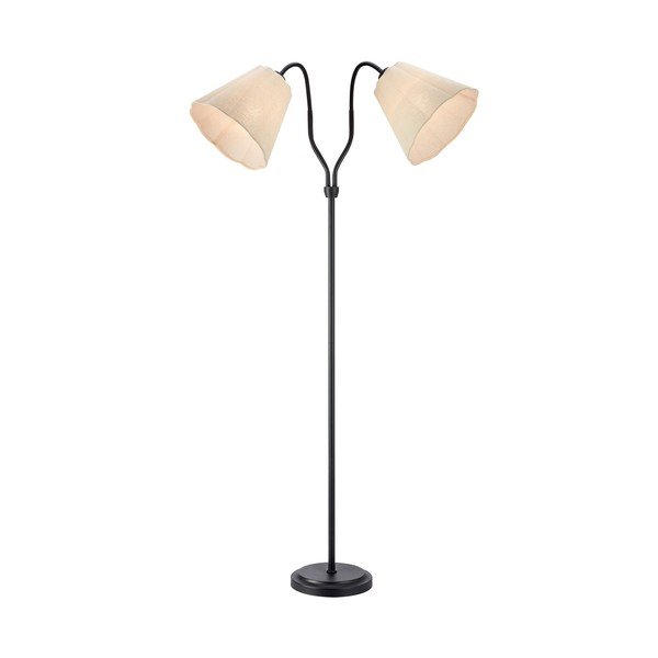 Melna/bēša lina stāvlampa ar saliekamu konstrukciju (augstums 149 cm) Veya – Markslöjd