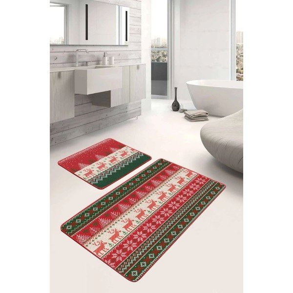 Samta vannas istabas paklājiņi (2 gab.) 60x100 cm Merry Christmas – Mila Home-image-1