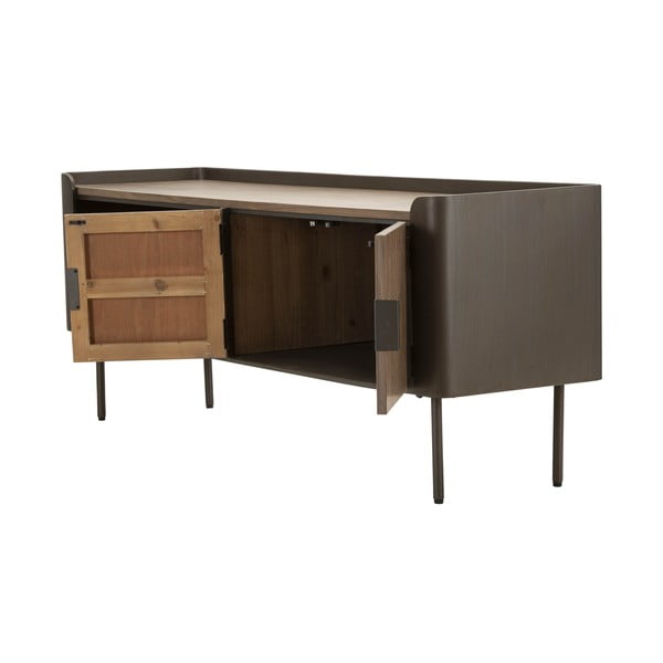 Brūns egles masīvkoka TV galdiņš 150x58 cm Toronto – Mauro Ferretti-image-3