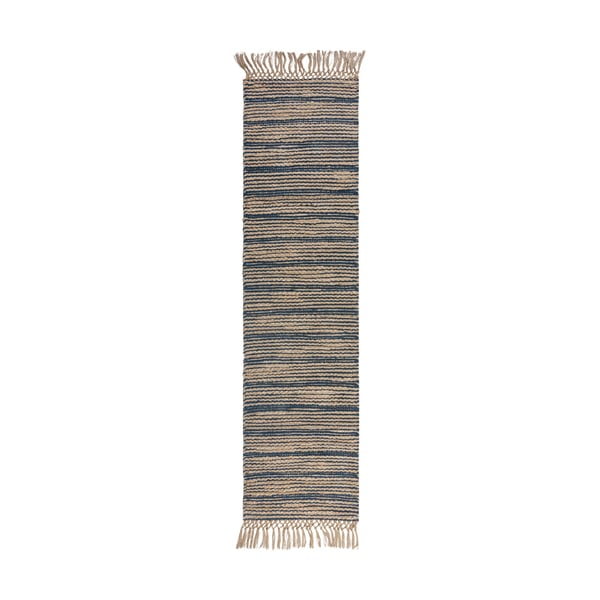 Zils džutas paklājs Flair Rugs Equinox, 60 x 230 cm