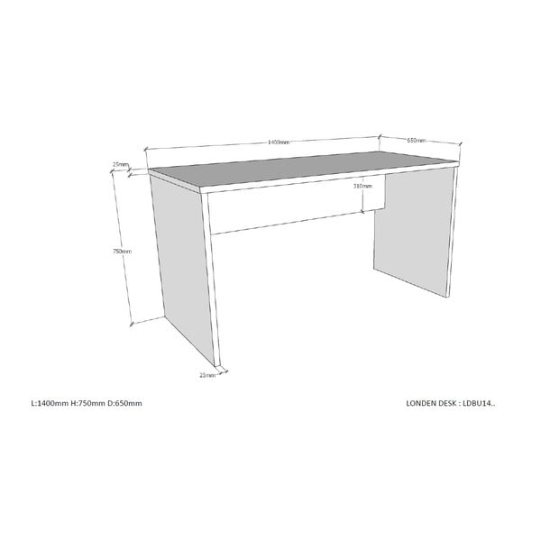 Balts bērnu rakstāmgalds Vipack London-image-3