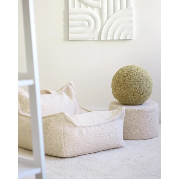 Zaļš bērnu dīvāna spilvens no buklē auduma Ball – Wigiwama-image-4