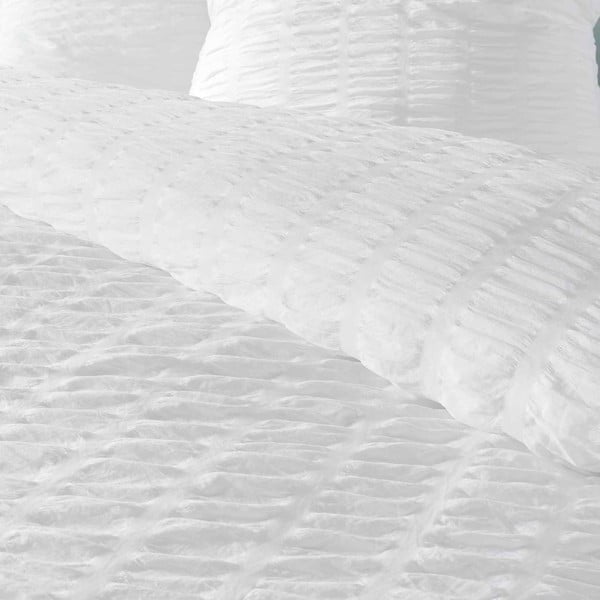 Balta vienguļamā gultas veļa no krepa auduma 140x200 cm Plissia – douceur d'intérieur-image-2