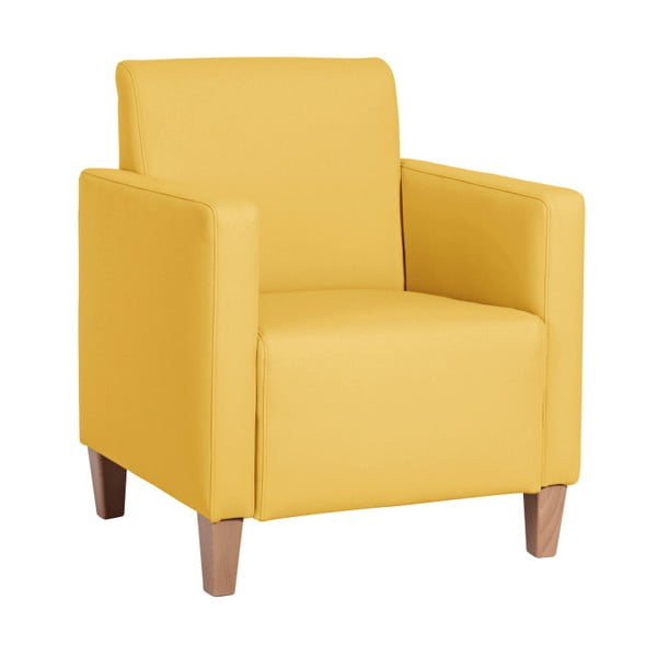 Dzeltens mākslīgās ādas krēsls Max Winzer Milla Leather Corn