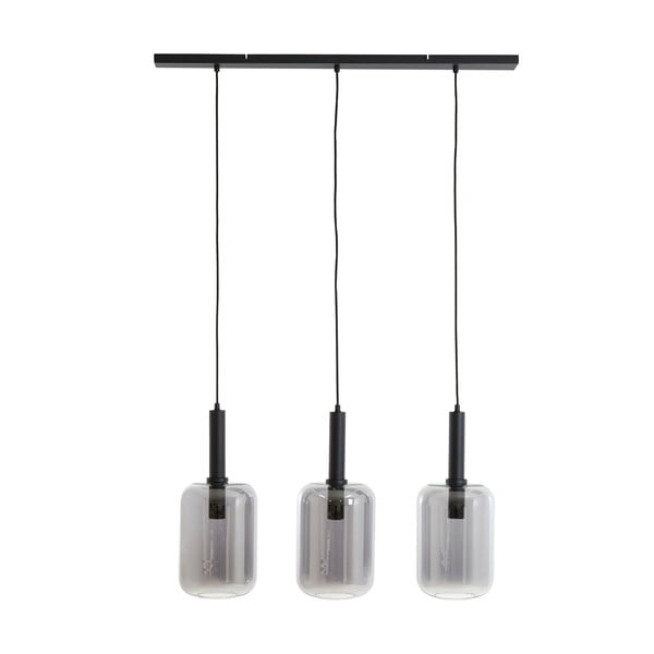 Melna griestu lampa ar stikla abažūru 100x22 cm Lekar – Light & Living-image-3