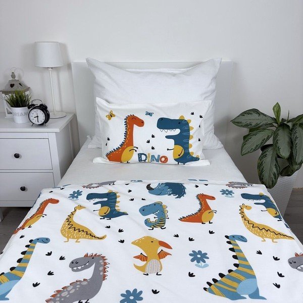 Kokvilnas bērnu gultas veļa 100x135 cm Dino World – Jerry Fabrics-image-1
