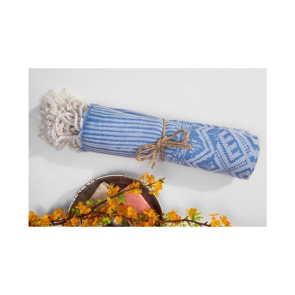 Hammam dvielis Peak Blue, 95x180 cm-image-1